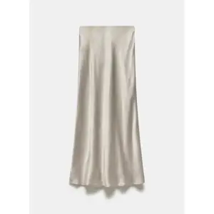 Mint Velvet Neutral Satin Slip Midi Skirt